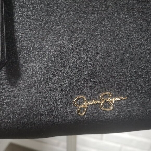 Jessica Simpson Black with Gold Tone Accents Faux Leather Crossbody Bag - Picture 3 of 10